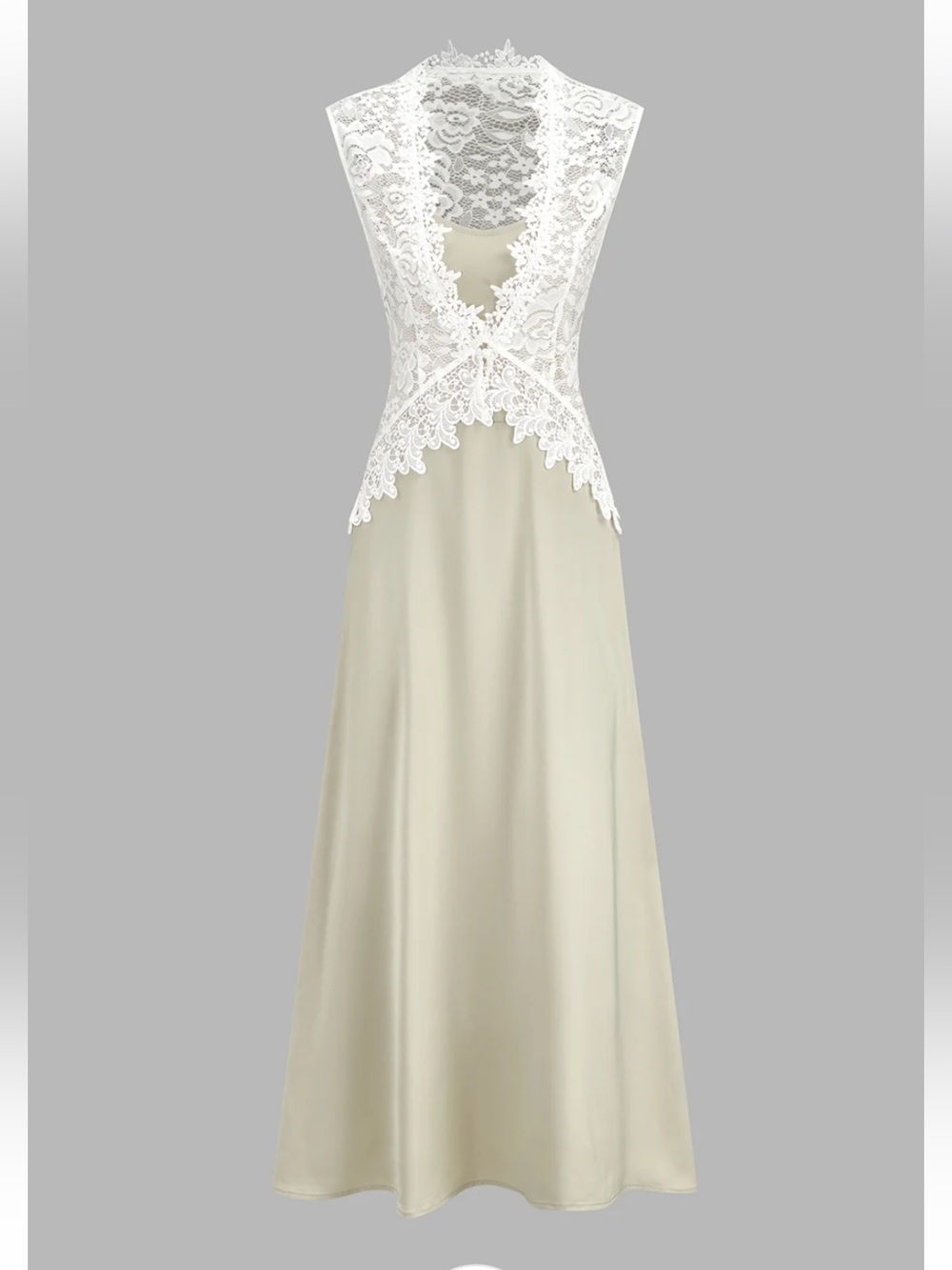 Commense Satin Cami Dress & Lace Vest Two-Piece Set Size Large NWT